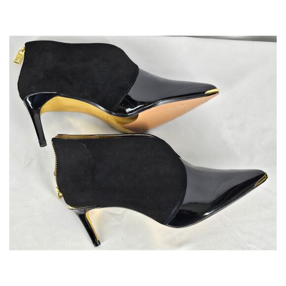 TED BAKER LONDON WOMEN'S BLACK LEATHER HIGH-HEELED ANKLE BOOTS – SIZE 38.5 (8.5) - Picture 13 of 14